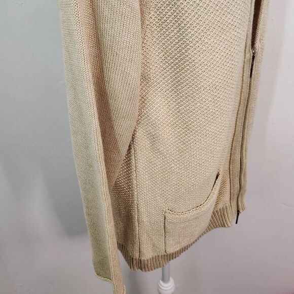 J. Jill Khaki Cardigan Size Small Tan Zip Front Cardigan Sweater - Picture 5 of 8
